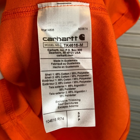 Carhartt Men’s Force Relaxed Fit Short Sleeve Pocket T Shirt Bright Orange New - Picture 11 of 12